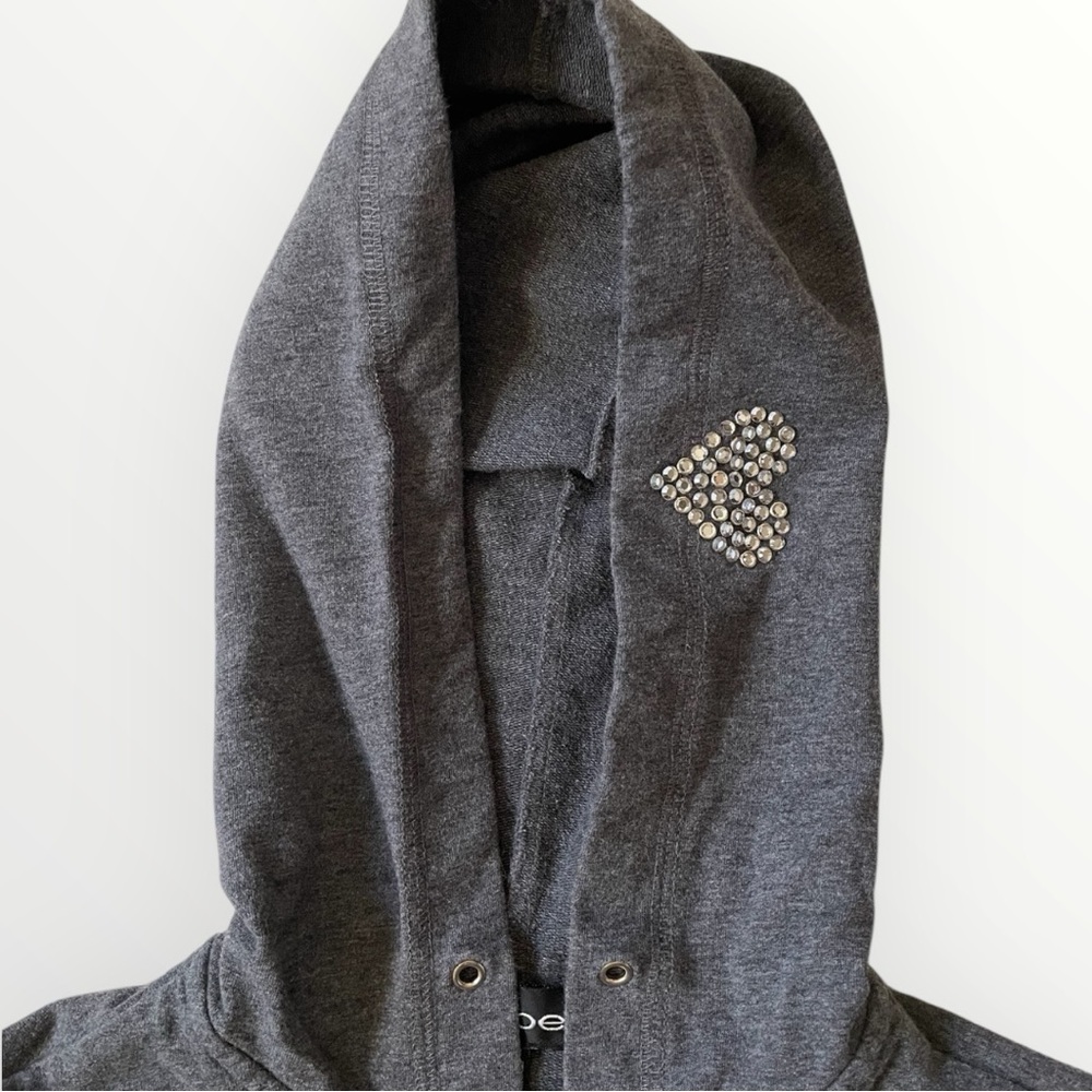 Y2K Rhinestone Bebe zip up cropped hoodie - Picture 2 of 5